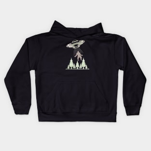 Alien Abduction Bigfoot Edition Kids Hoodie